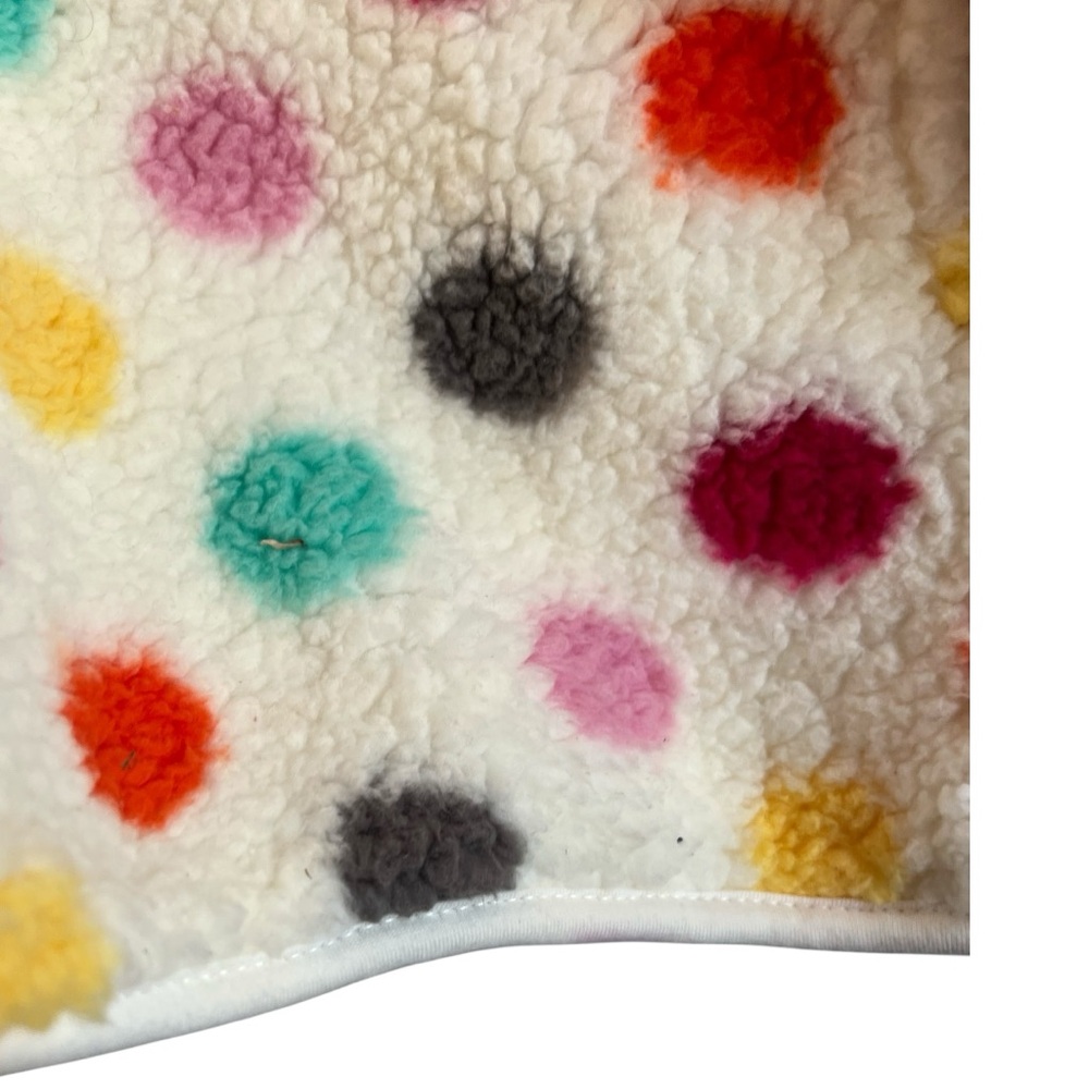 C.C Exclusive Girlie Girl Original Ivory Multicolor Polka Dot Teddy Jacket Large - Picture 5 of 5